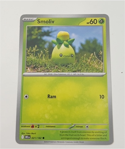 2025 Pokémon SV10: Destined Rivals #021 Smoliv — front