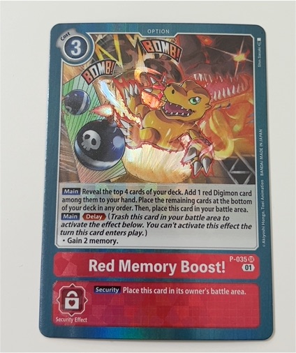 2020 Digimon TCG Promo #P-035 Red Memory Boost! — front