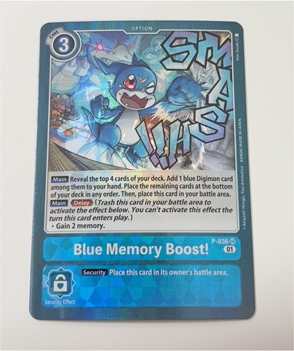 2020 Digimon Card Game #P-036 Blue Memory Boost! — front