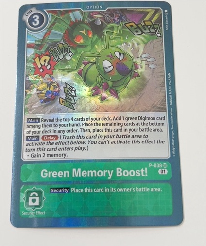 2020 Digimon Card Game #P-038 Green Memory Boost! — front