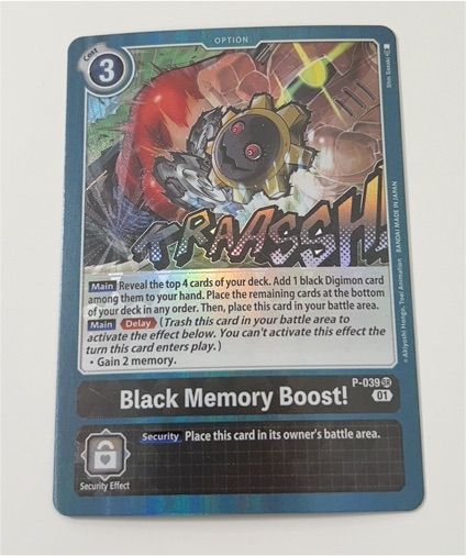 2020 Digimon Card Game P-039 Black Memory Boost! — front