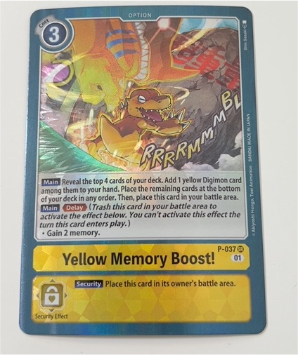 2020 Digimon Card Game Promo #P-037 Yellow Memory Boost! — front