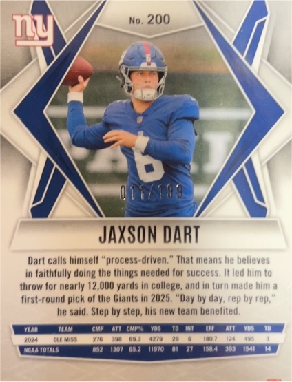 2025 Panini Phoenix #200 Jaxson Dart — front