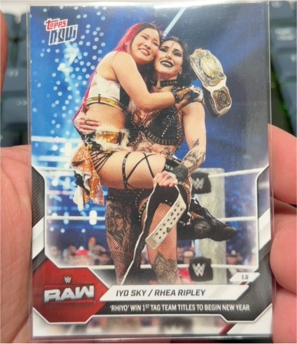 2026 Topps NOW WWE #3 Iyo Sky / Rhea Ripley — front