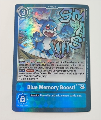 2020 Digimon Card Game P-036 Blue Memory Boost! — front