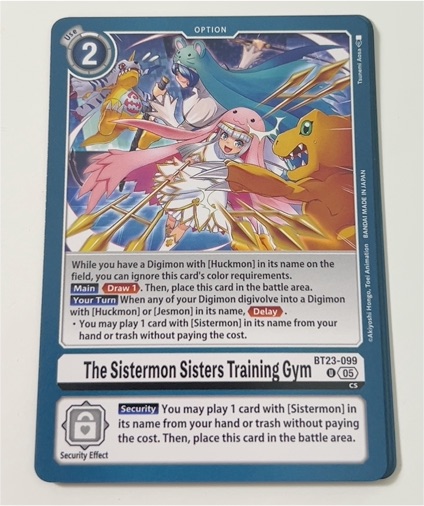 Digimon Card Game BT23-099 The Sistermon Sisters Training Gym — front