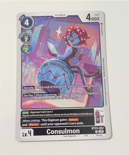 Digimon Card Game 2020 BT23-052 Consulmon — front