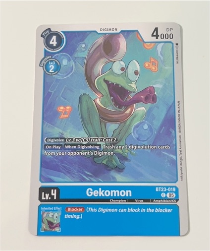 Digimon Card Game BT23-019 Gekomon — front