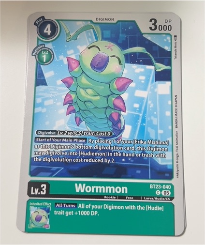 2023 Digimon Card Game BT23-040 Wormmon — front