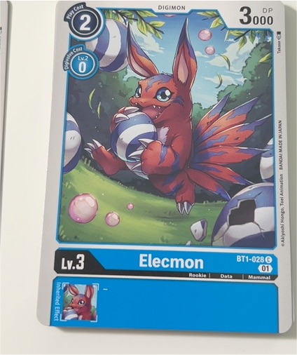 Digimon TCG BT1-028 Elecmon — front