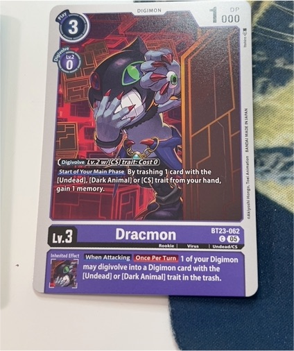 Digimon Card Game BT23-062 Dracmon — front