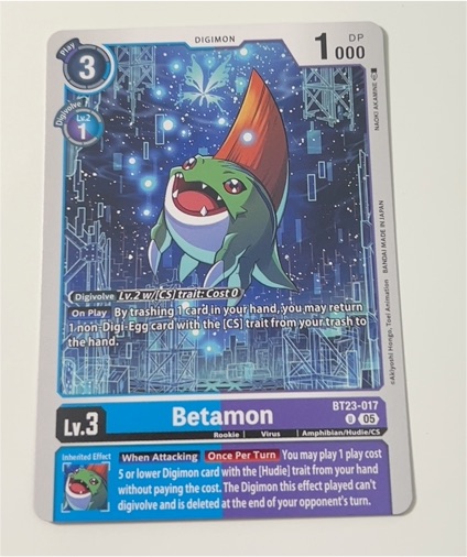 2020 Digimon Card Game BT23-017 Betamon — front