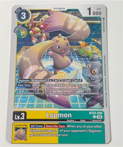 2023 Digimon Card Game BT23-026 Lopmon — front