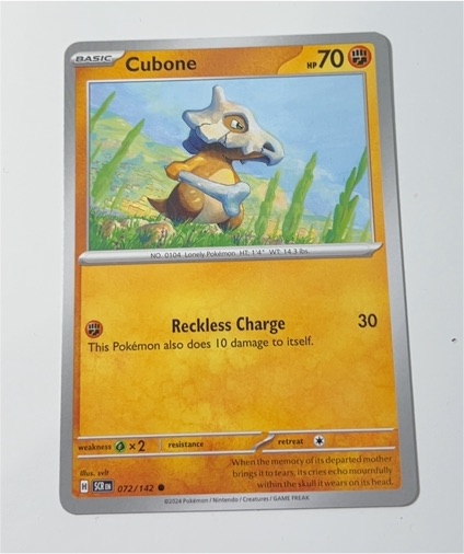 2024 Pokémon SV07: Stellar Crown #072 Cubone — front