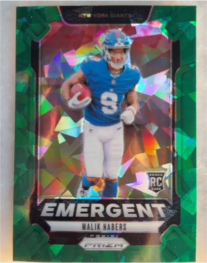 2024 Panini Prizm #6 Malik Nabers Emergent Green Ice — front