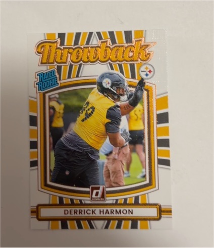 2025 Panini Donruss #17 Derrick Harmon Rated Rookie Throwback — front