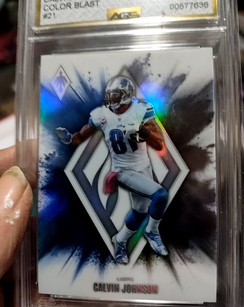2025 Panini Phoenix #21 Calvin Johnson Color Blast — front