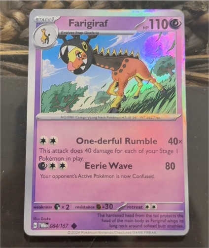 2024 Pokemon TCG SV06: Twilight Masquerade #084 Farigiraf — front