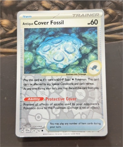 2024 Pokémon Stellar Crown #129 Antique Cover Fossil — front
