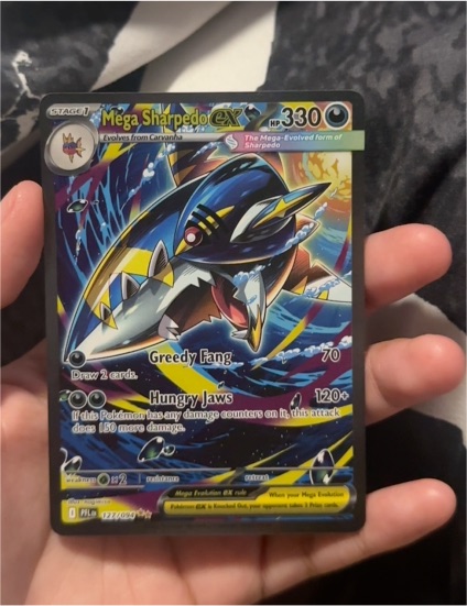 2025 Pokemon Phantasmal Flames #127 Mega Sharpedo ex — front