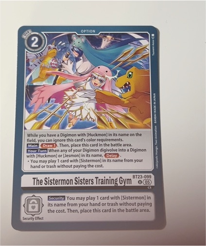 Digimon Card Game BT23-099 The Sistermon Sisters Training Gym — front