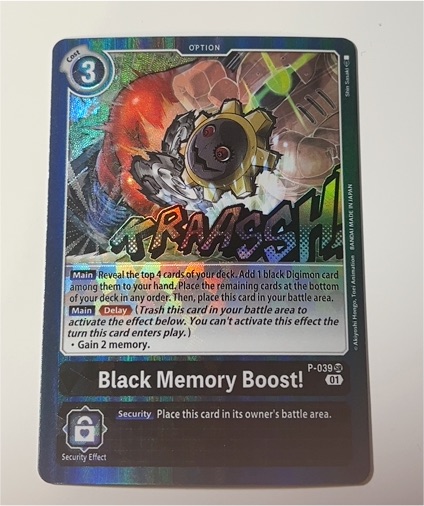2020 Digimon Card Game Promo P-039 Black Memory Boost! — front