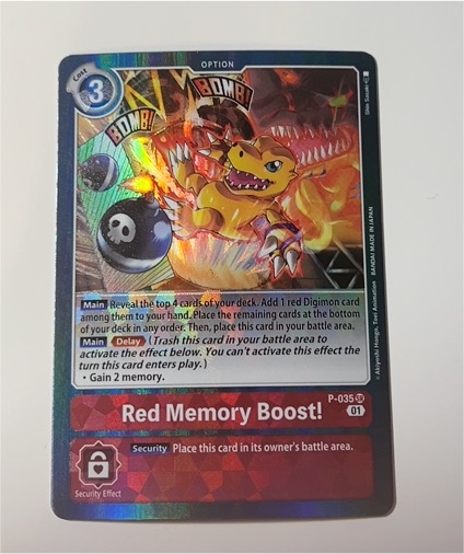 2020 Digimon Card Game P-035 Red Memory Boost! — front