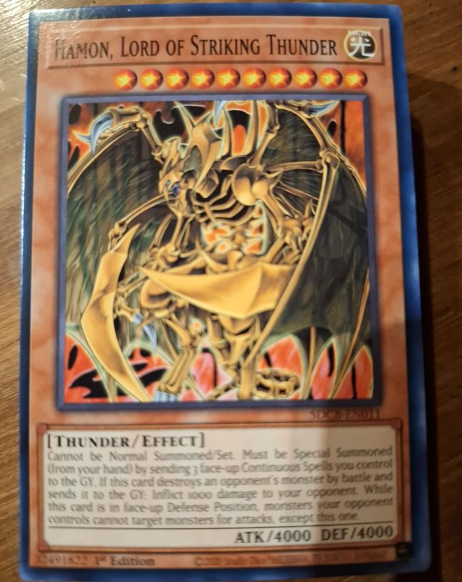 Yu-Gi-Oh! SDCB-EN011 Hamon, Lord of Striking Thunder — front