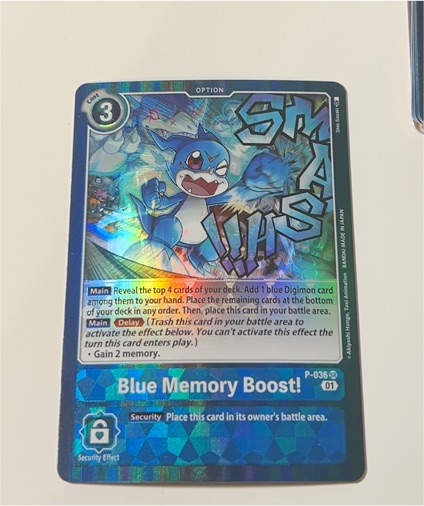 Digimon Card Game Blue Memory Boost! P-036 — front