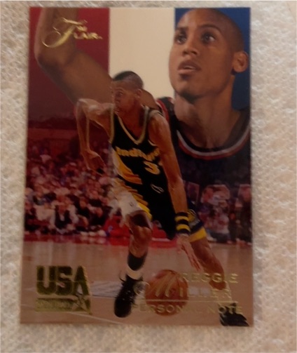 1994 Flair USA Basketball #63 Reggie Miller Personal Note — front