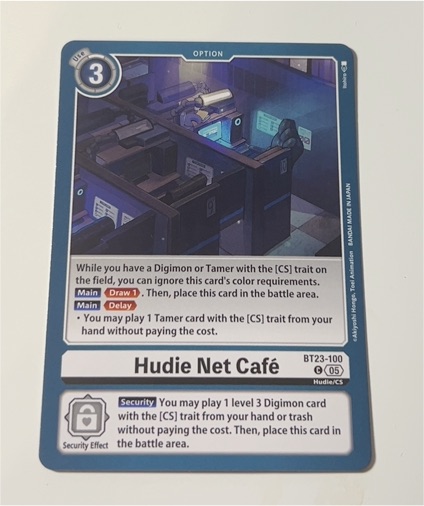Digimon TCG 2020 BT23-100 Hudie Net Café — front
