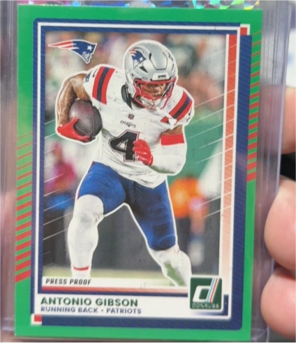 2025 Donruss #129 Antonio Gibson Press Proof Green — front