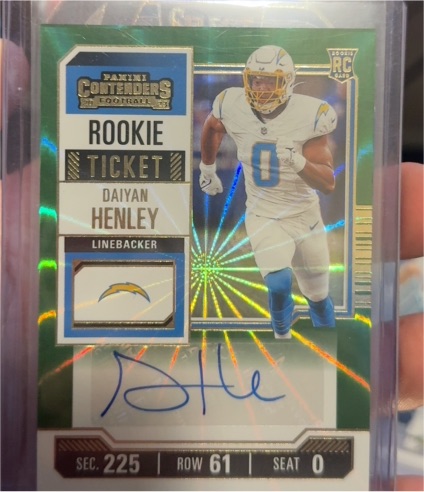 2023 Panini Contenders #199 Daiyan Henley Rookie Ticket — front