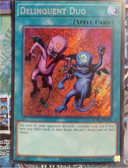 2020 Yu-Gi-Oh! LCKC-EN101 Delinquent Duo — front