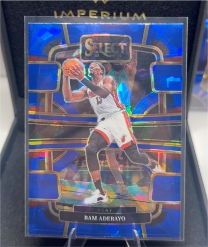 2023-24 Panini Select #59 Bam Adebayo Blue Cracked Ice Prizms — front