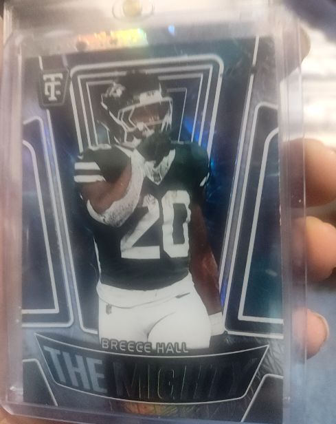 2024 Panini Totally Certified #10 Breece Hall The Mighty Mirror Blue — front