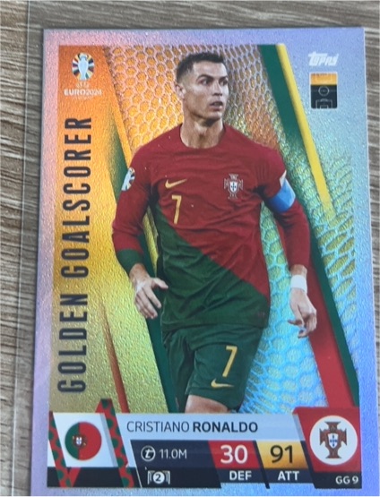 2024 Topps UEFA EURO Match Attax Golden Goalscorer #GG9 Cristiano Ronaldo — front