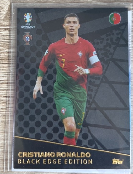 2024 Topps Match Attax UEFA EURO #BE7 Cristiano Ronaldo Black Edge Edition — front