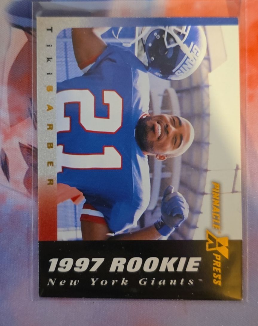 1997 Pinnacle X-Press #123 Tiki Barber — front