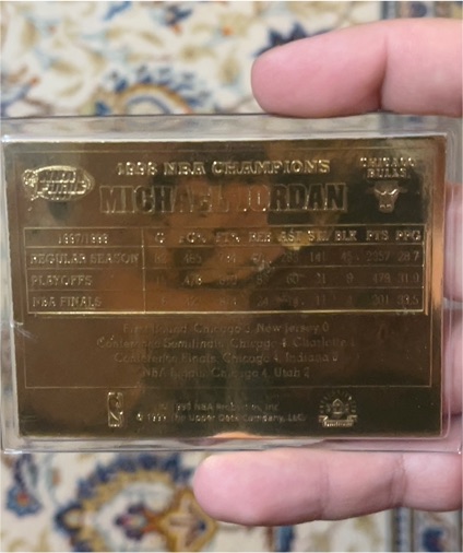 1998 Fleer 23KT Gold Michael Jordan — front