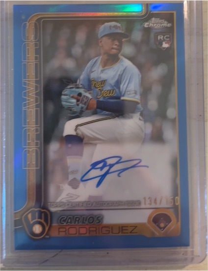 2025 Topps Chrome #RA-CR Carlos Rodriguez Rookie Autographs — front