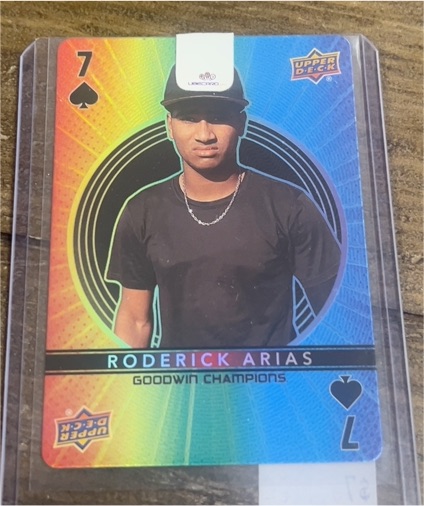 2022 Upper Deck Goodwin Champions Playing Cards #7-SPADES Roderick Arias — front