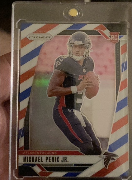 2024 Panini Prizm #378 Michael Penix Jr. Red White Blue Prizm Rookie — front