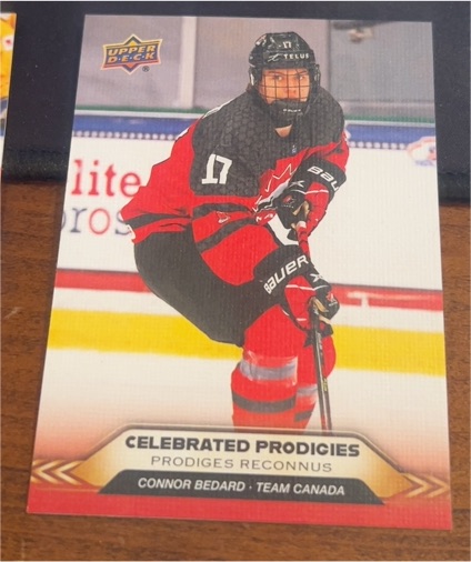 2025-26 Upper Deck Tim Hortons Celebrated Prodigies #CP-7 Connor Bedard — front