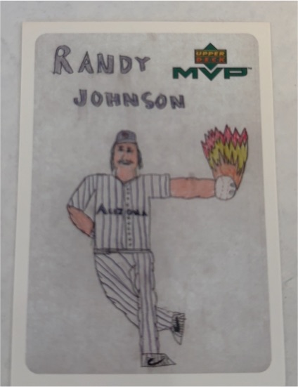 2000 Upper Deck MVP #DT10 Randy Johnson Draw Your Own Card — front