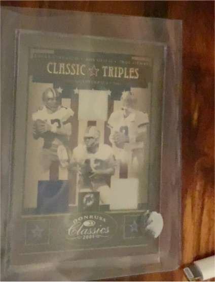 2005 Donruss Classics Classic Triples Tom Brady Joe Montana Terry Bradshaw — front