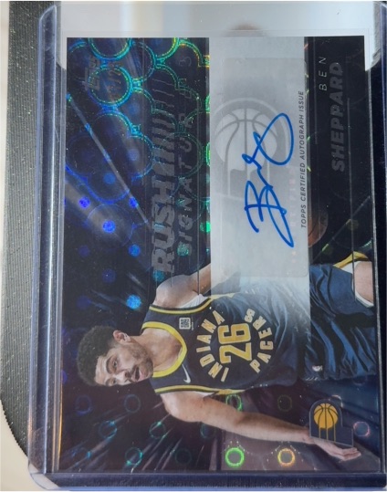 2023-24 Topps 3 Ben Sheppard Full Court Signs RC Rookie Auto #/49 Indiana Pacers — front