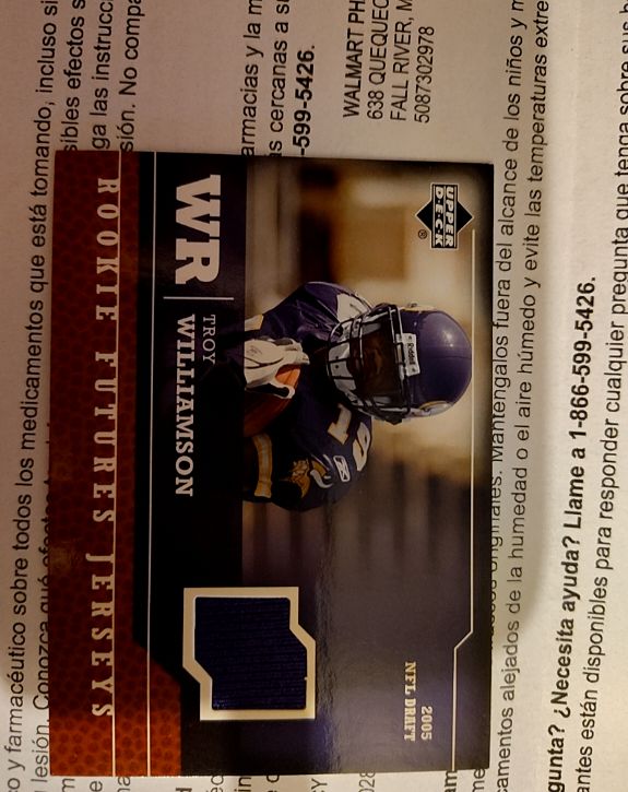 2005 Upper Deck Rookie Futures Jerseys #WR Troy Williamson — front