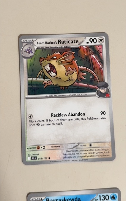2025 Pokémon SV10: Destined Rivals #148 Team Rocket's Raticate — front