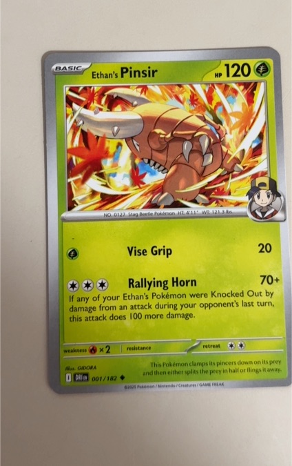 2023 Pokemon SV10: Destined Rivals #001 Ethan's Pinsir — front